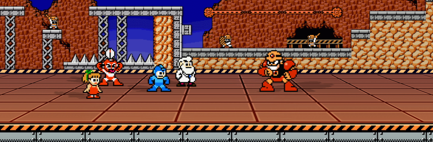 Dr. Light w/ Mega Man, Roll, and Cut Man in Mega Man RPG Prototype